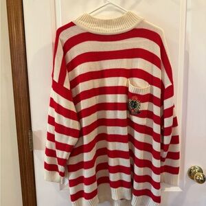 Red and White Striped Sweater